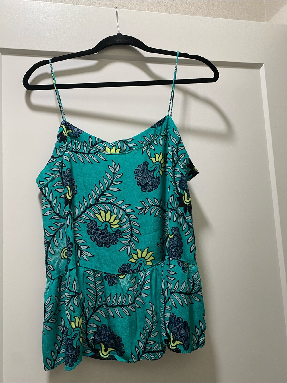 LOFT Teal Floral Sleeveless Top